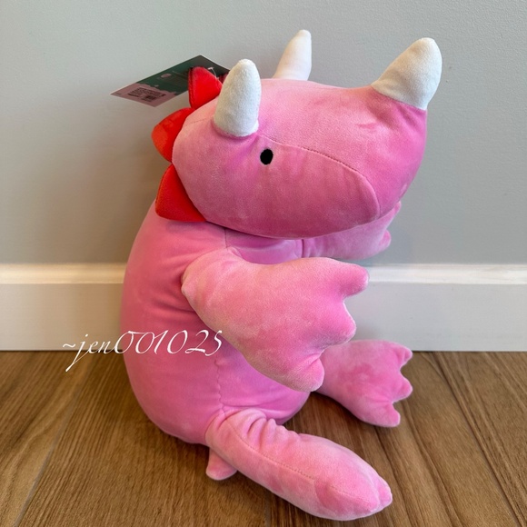 Bright Pink Dinosaur Weighted Plush Throw Pillow - Pillowfort - Picture 8 of 11